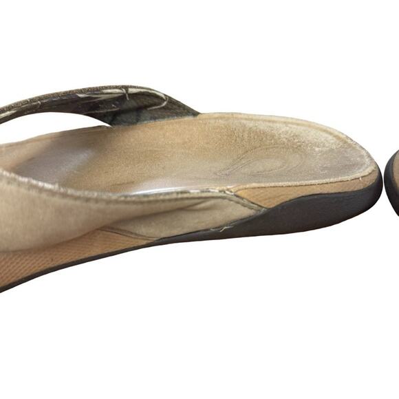 OluKai Tuahine Mens Leather Thongs Flip Flop Beach Vacation Sandals Shoes sz 9 main image 5
